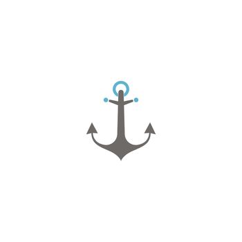 Anchor icon logo design template vector illustration