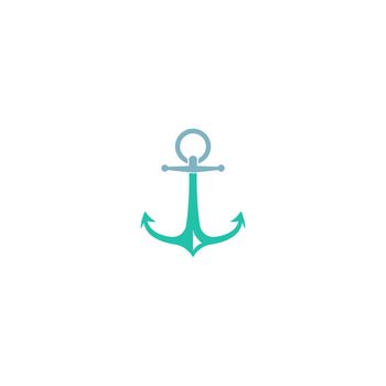 Anchor icon logo design template vector illustration
