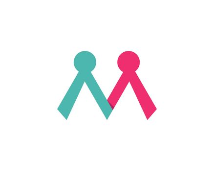 M letter community care Logo template vector icon