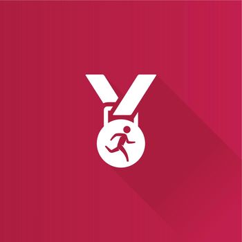 Athletic medal icon in Metro user interface color style. Sport triathlon marathon