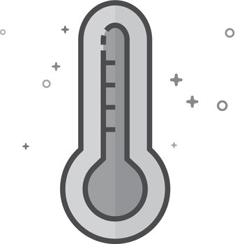 Thermometer icon in flat outlined grayscale style. Vector illustration.