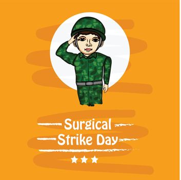 illustration of elements of Surgical Strike Day India Background
