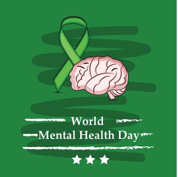 illustration of elements of World Mental Health Day Background