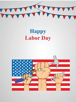 illustration of elements of USA Labor Day Background