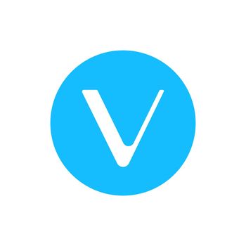Vechain coin icon isolated on white background. VET crypto currency vector.