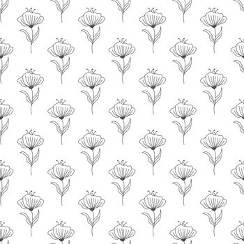Seamless floral pattern for texture, textiles and simple backgrounds. Vector illustration