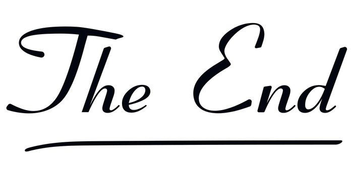 The End Tag Calligraphy inscription. vector text The end lettering