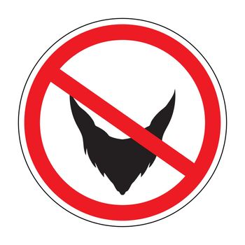 Sign the beard is forbidden, vector illustration for print or design