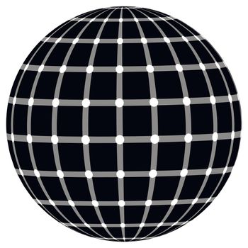 globe effect the illusion of black dots, vector