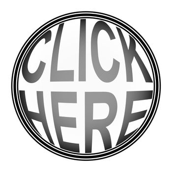 Round button click here, vector button to click here round design