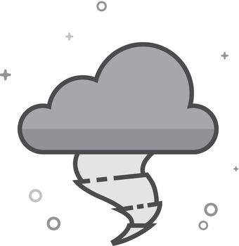Storm icon in flat outlined grayscale style. Vector illustration.