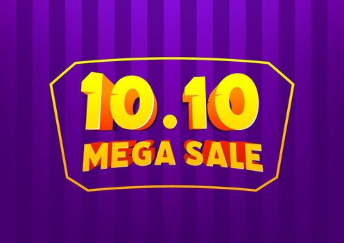 10.10 Mega sale online shopping day sale banner.