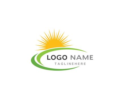 summer logo,sun ilustration logo vector icon template