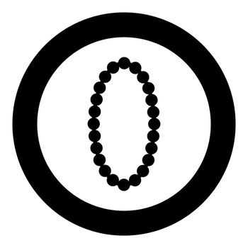 Necklace pearl Jewelry with pearl Bead Bijouterie Adornment icon in circle round black color vector illustration solid outline style simple image