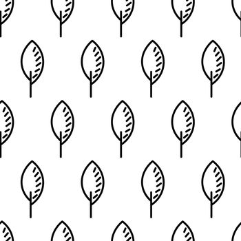 Black and white seamless pattern with tree icon. Vector trees symbol sign. Plants, landscape design for print, card, postcard, fabric, textile. Business idea concept.