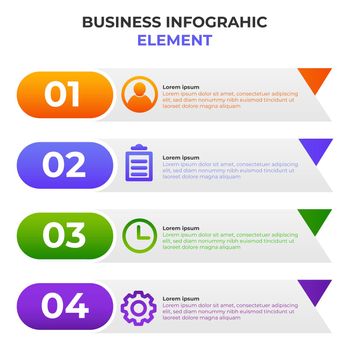 four steps gradient business infographic element. infographic design template.