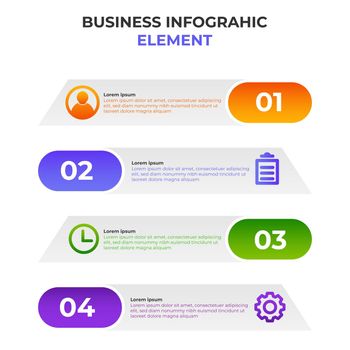 four steps gradient business infographic element. infographic design template.