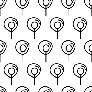 Black and white seamless pattern with tree icon. Vector trees symbol sign. Plants, landscape design for print, card, postcard, fabric, textile. Business idea concept.