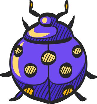 Bug icon in color drawing. Animal, insects, computer virus, malware 