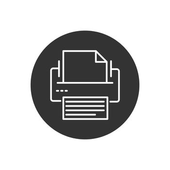 Printer or Fax Related Line Icon. Editable Stroke Web Symbol. Office Equipment Vector Illustration. Fax Logo.