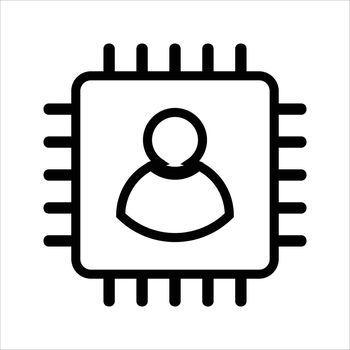 computer cpu icon vector. computer cpu icon concept