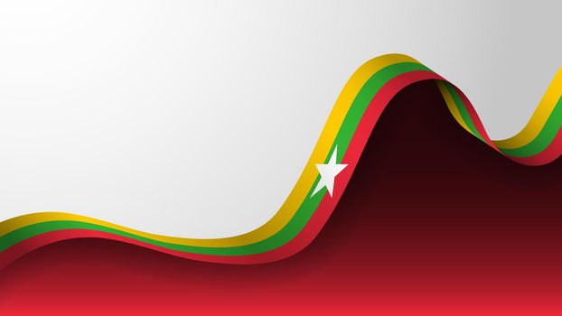 EPS10 Vector Patriotic Background with Myanmar flag colors. An element of impact for the use you want to make of it.