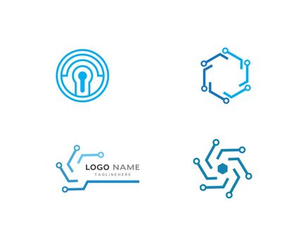 circuit technology logo vector template