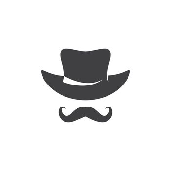 Gentleman hat and mustache icon vector template