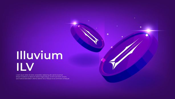 Illuvium ILV banner. ILV coin cryptocurrency concept banner background.