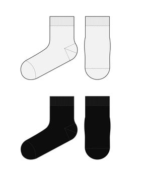 Socks template vector illustration set ( front & side view)