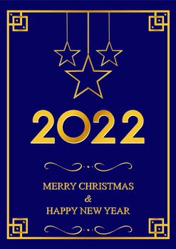 2022. Happy New Year. Background with a congratulatory inscription for Christmas and new year. Vector illustration.