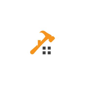 Hammer construction tool icon vector template
