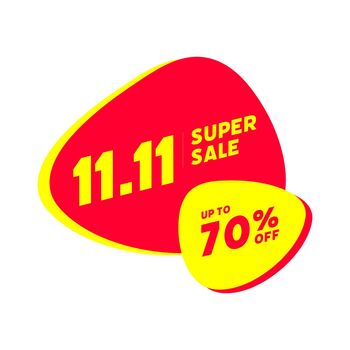 11.11 Super sale banner. Global shopping day online sale banner.