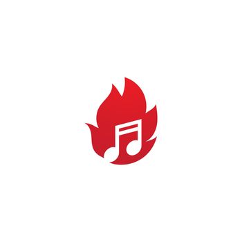 Hot Music logo illustration vector template