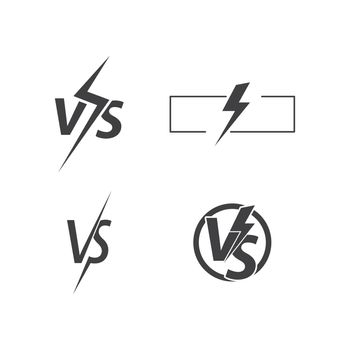 Versus text or vs letter vector design