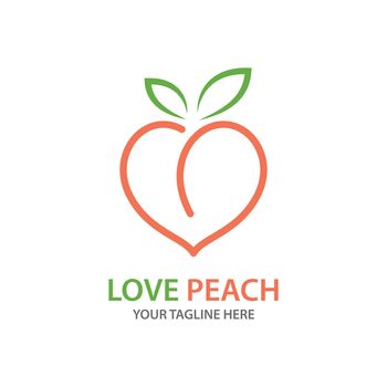 Peach fruit illustration logo design