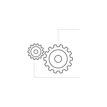 Gear with infographic line illustration vector design