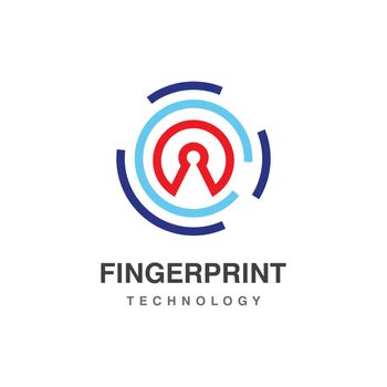 Fingerprint illustration icon vector template