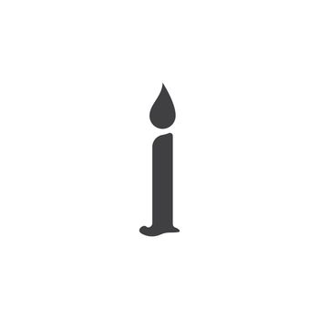 Candle icon in flat design vector