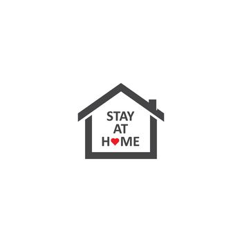 stay at home,during corona virus global pandemic logo vector icon design
