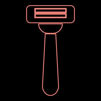 Neon razor red color vector illustration flat style light image