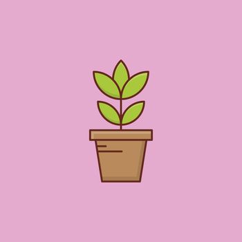 plant vector flat colour icon