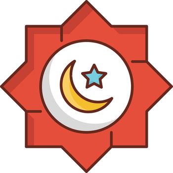Arabic vector flat color icon