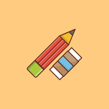 pencil Vector illustration on a transparent background. Premium quality symbols. Vector Line Flat color icon for concept and graphic design.