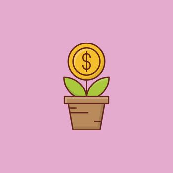 growth vector flat color icon