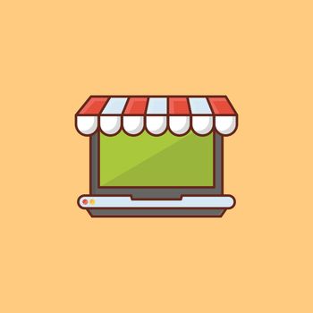 store vector flat color icon