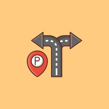 direction vector flat color icon