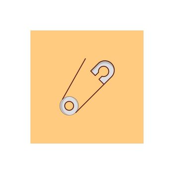 safety pin Vector illustration on a transparent background. Premium quality symbols.Vector line flat color icon for concept and graphic design.
