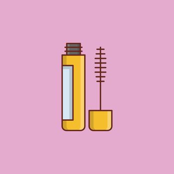 mascara Vector illustration on a transparent background. Premium quality symbols.Vector line flat color icon for concept and graphic design.