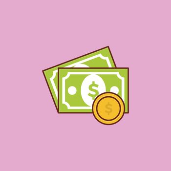 cash vector flat colour icon